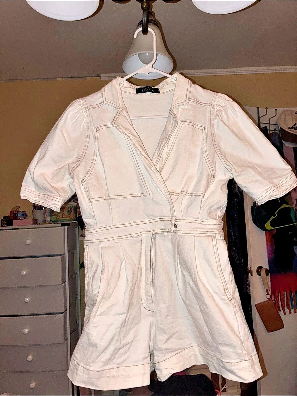 Fabrik Denim Romper Utility Romper White Medium